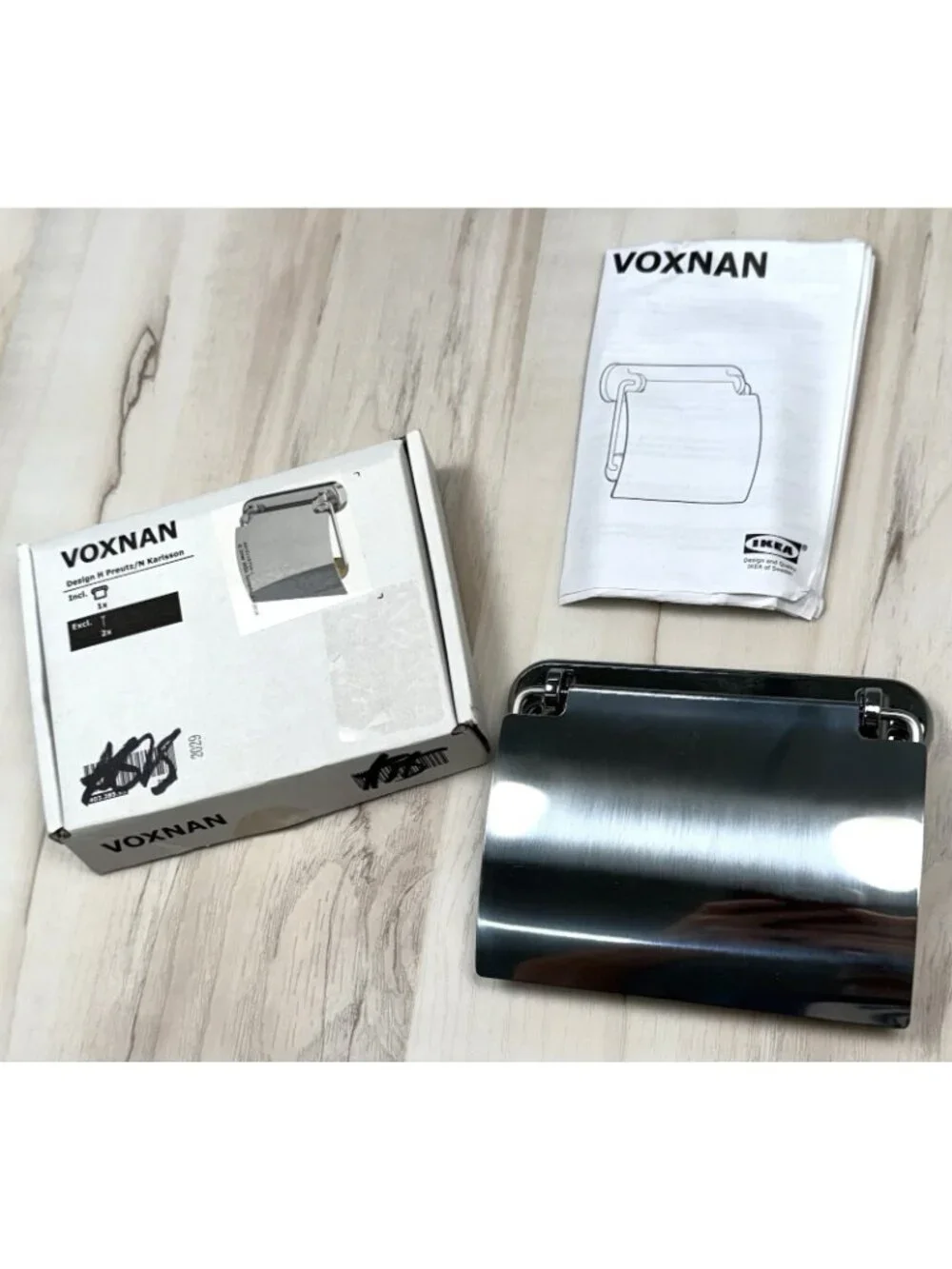 IKEA Voxnan Chrome Wall Mount TOILET PAPER HOLDER 403.285.95 NIB NEW Open Box